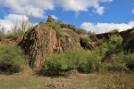 Blšanský chlum - v lomu odkrytá sloupcová odlučnost bazaltu