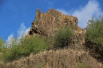 Blšanský chlum - vrchol - sloupcová odlučnost bazaltu