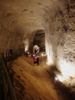 Kaolínový důl Nevřeň - hlavní chodba vysoká až 12 metrů, v současnosti je částečně zanesená, původní výška až 18 m