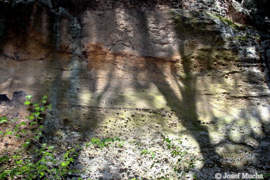 Malesická skála - detail šikmého uložení vrstev