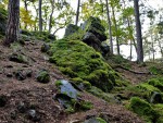 Čertovo břemeno - skalní hřbet ze silicitu (lidově buližník) - je erozí vypreparovaný z měkčích hornin - prachovce, břidlice
