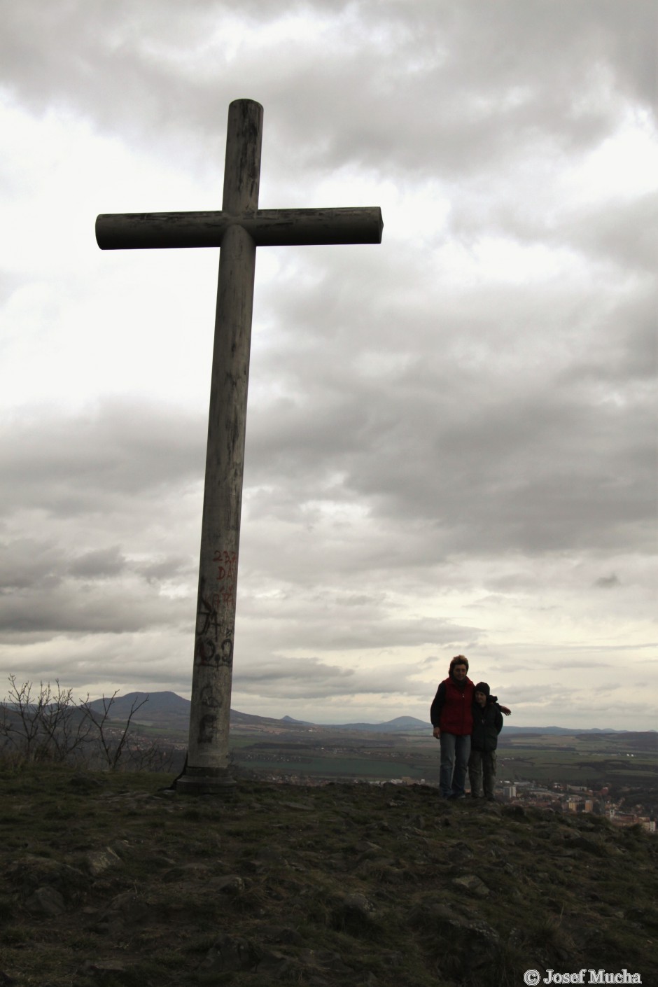 Vrch Radobýl u Litoměřic - kříž na vrcholu 