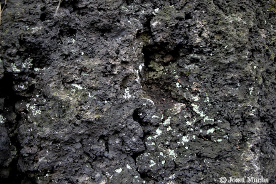 Komorní hůrka u Chebu - částečně proplyněný olivinický nefelinit z lávového proudu