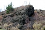 Železná hůrka - uložené tufy narušené těžbou