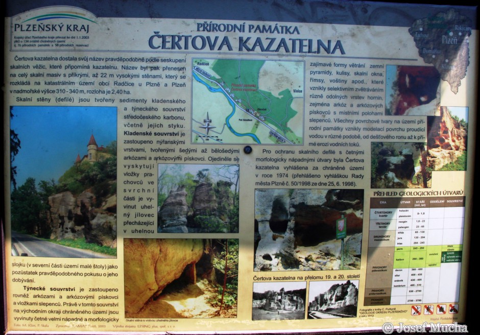 Čertova kazatelna - info tabule