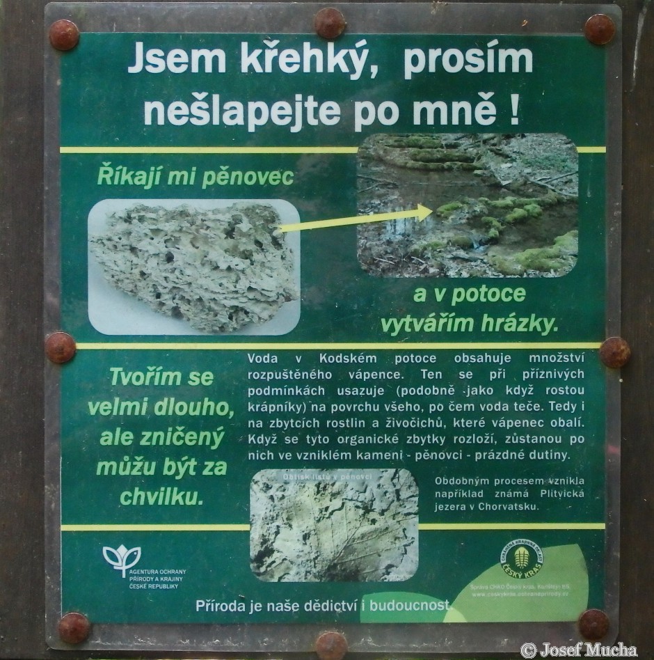 Kodské kaskády - informační tabule