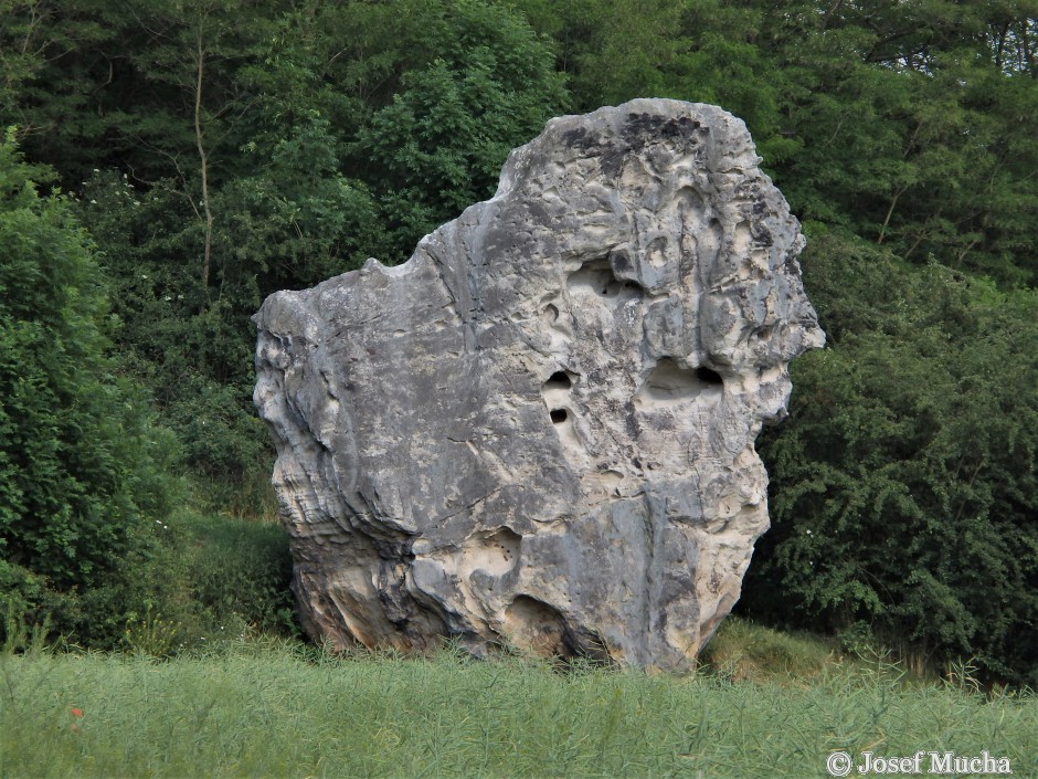 Podlešínská skalní jehla - celkový pohled z dálky