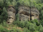 Kokořínské údolí - pískovcový útvar - selektivní zvětrávaní měkčích vrstev, přesýpací hodiny, skalní dutiny v měkčích vrstvách pískovce