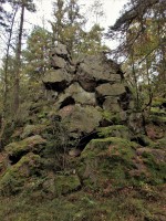 Andrejšky pod vrchem Radyně - silicitový (buližníkový) hřbet je rozpukán mrazovám zvětráváním z období glaciálů (dob ledových) ve čtvrtohorách