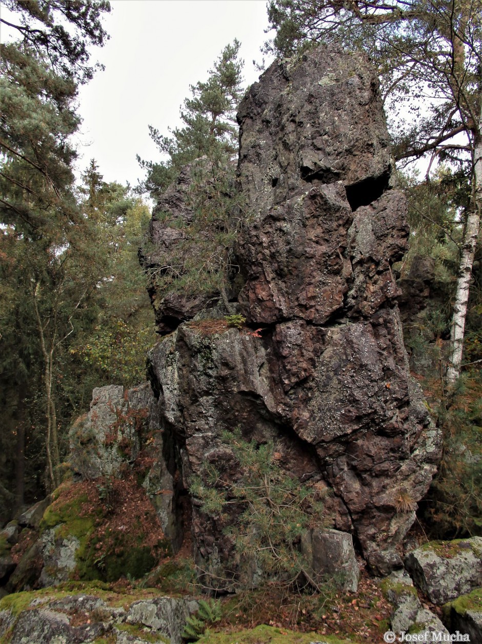 Andrejšky pod vrchem Radyně - silicitový (buližníkový) hřbet vysoký až 15 m z období konce starohor (neoproterozoikum)