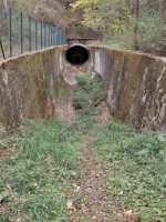 Lom Ejpovice - odvodňovací tunely - pohled z uzávěru na levý tunel - zimoviště netopýrů