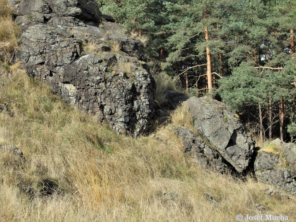 Tři Křížky - hornina  hadec - metamorfovaná hornina - původní horniny gabra a bazalty